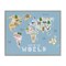 Stupell Industries Kid's Map Of World Blue Framed Giclee, design by Carla Daly